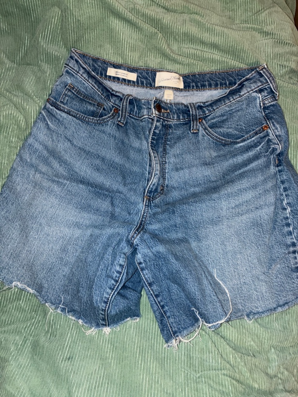 Universal Thread Light Blue High-Rise Frayed Hem Denim Shorts